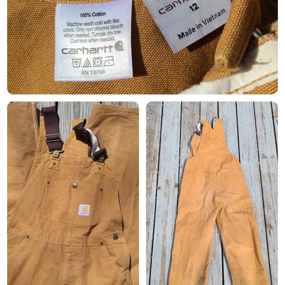 Carhartt Kids Tan Brown Overalls